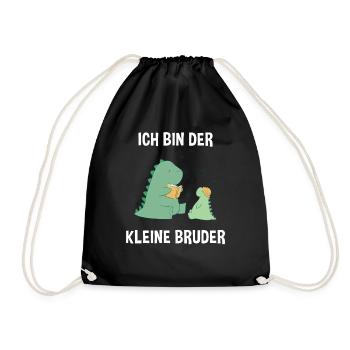 Dino Brüder Kleiner Bruder - Ich bin der kleine - Turnbeutel - Schwarz - Vorne