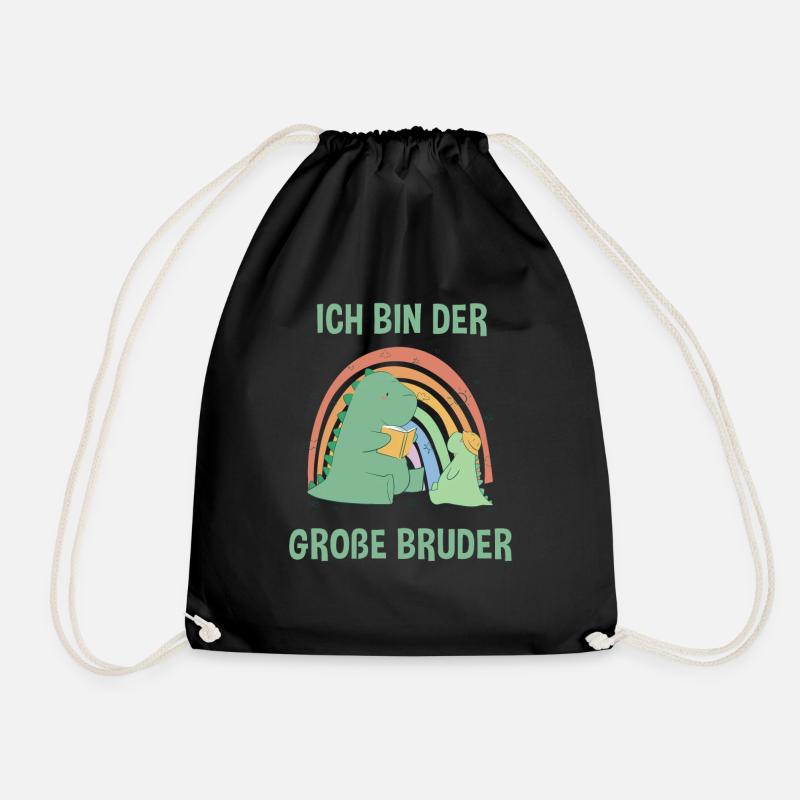 Dinosaurier Großer Bruder - Ich bin der große - Turnbeutel - Schwarz