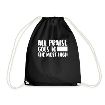 All Praise Goes To The Most High Hebrew Israelite - Drawstring Bag - black - Front
