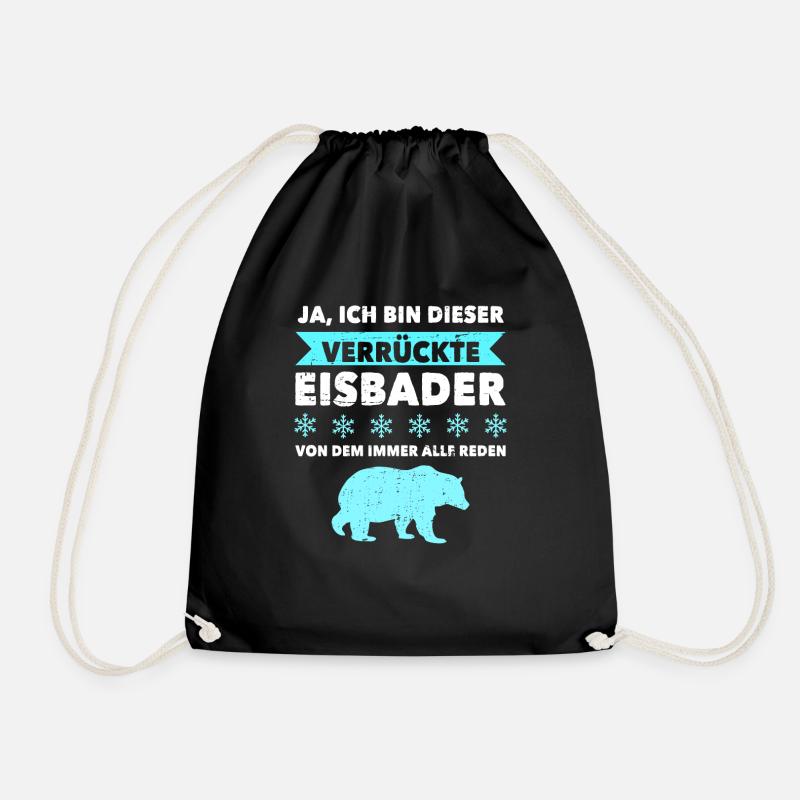 Eistauchen Winterschwimmen Eisbaden - Turnbeutel - Schwarz