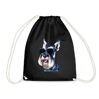Miniature Schnauzer - Drawstring Bag - black - Front