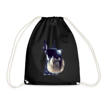Miniature Schnauzer - Drawstring Bag - black - Front