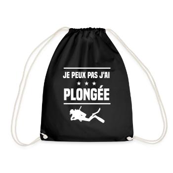 je peux pas j'ai plongée humour plongeur - Sac de sport léger - noir - Devant