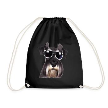 Miniature Schnauzer - Drawstring Bag - black - Front