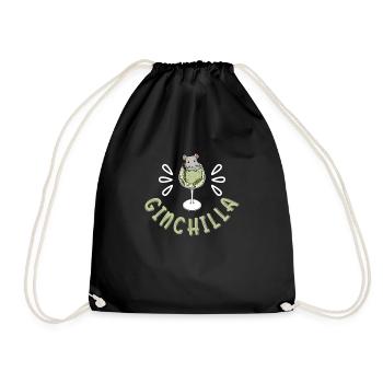 Ginchilla design for a chinchilla owner - Drawstring Bag - black - Front