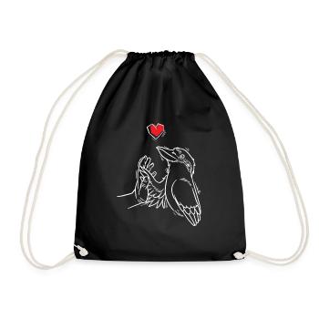 Laughing Hans Vogel Jägerliest With Hand - Drawstring Bag - black - Front