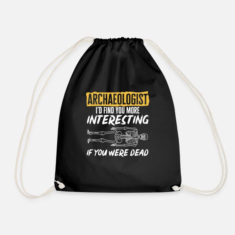 Archaeology Gift Archaeologist - Drawstring Bag - black