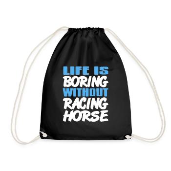 La vie est ennuyeuse sans cheval de course rétro génial - Sac de sport léger - noir - Devant