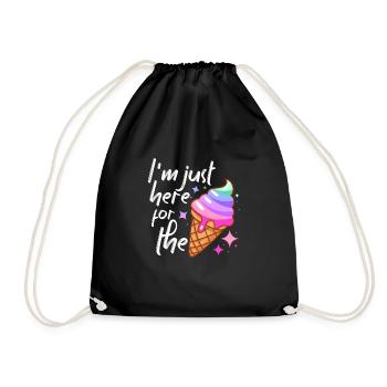 Je suis juste là pour le fan de crème glacée Eiscreme - Sac de sport léger - noir - Devant