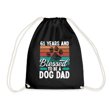 61 Year Old Dog Dad 61 Birthday Retro Dog Father - Turnbeutel - Schwarz - Vorne
