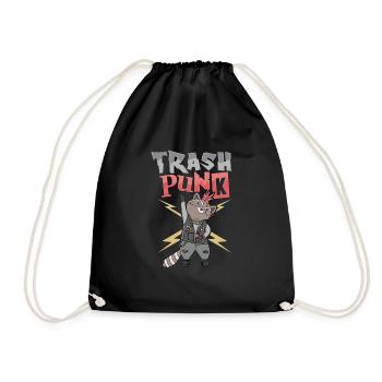 Trash Punk Design für einen Fun Punk - Turnbeutel - Schwarz - Vorne
