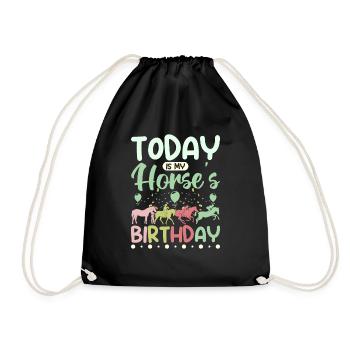 Today is my horse's birthday - Turnbeutel - Schwarz - Vorne