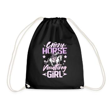 Fille folle de saut de chevaux - Sac de sport léger - noir - Devant
