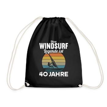Diese Windsurf Legende ist 40 Jahre 40 Geburtstag - Turnbeutel - Schwarz - Vorne
