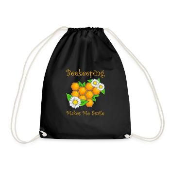 Beekeeper Beehive Funny Hobby Bee Keeper - Drawstring Bag - black - Front