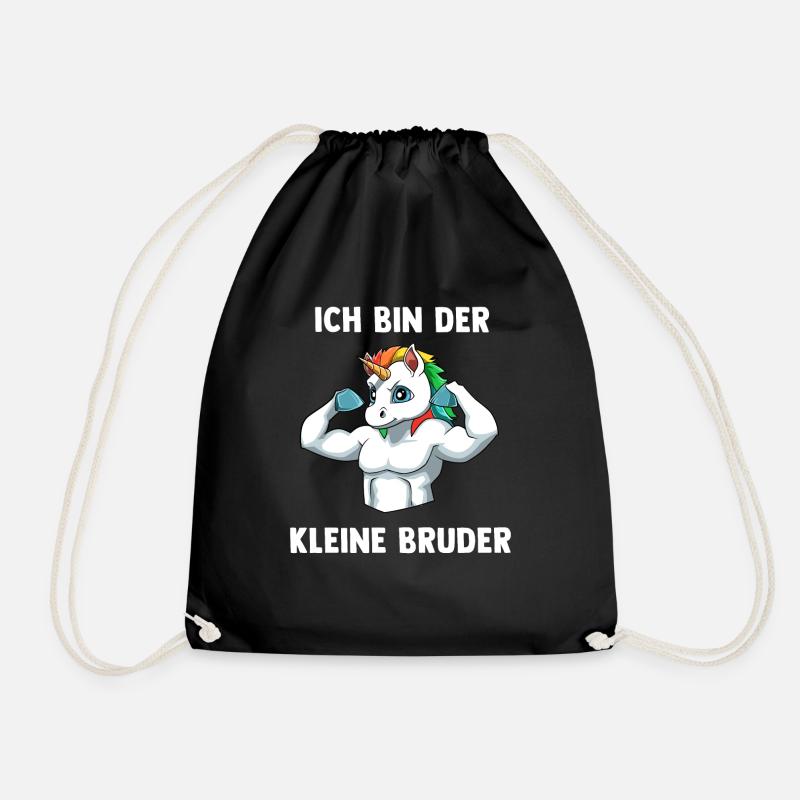 Einhorn Bruder Kleiner Bruder - Ich bin der kleine - Turnbeutel - Schwarz