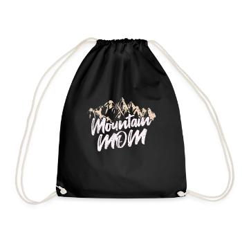 Father Mountaineering Mountain mom - Drawstring Bag - black - Front