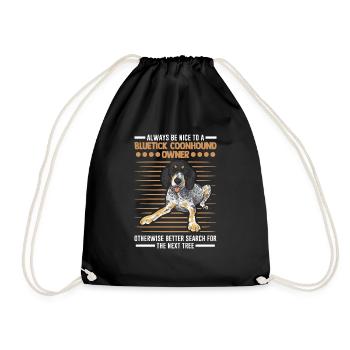 Bluetick Coonhound Gift Funny Saying - Drawstring Bag - black - Front