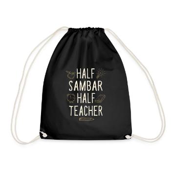 Moitié Sambar Moitié Professeur Drôle Professeur Humour - Sac de sport léger - noir - Devant