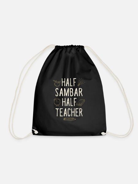 Moitié Sambar Moitié Professeur Drôle Professeur Humour - Sac de sport léger - noir