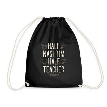 Moitié Nasi Tim Moitié Professeur Drôle Professeur Humour - Sac de sport léger - noir - Devant