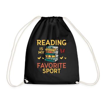 Lesen Ist Mein Lieblings -Sportbuchliebhaber - Turnbeutel - Schwarz - Vorne