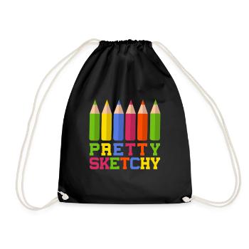 Pretty Incomplete Art Color Artist Colored - Drawstring Bag - black - Front