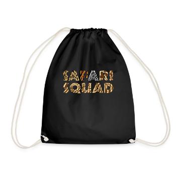 Safari Squad African Family Urlaub Sommerreise - Turnbeutel - Schwarz - Vorne