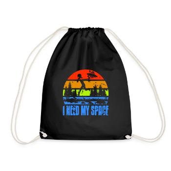 Retro Vintage I Need My Space Astronomy Design - Turnbeutel - Schwarz - Vorne