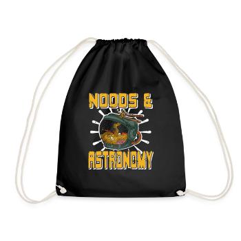 Noods & Astronomy Funny Retro Ramen Lover Designs - Drawstring Bag - black - Front