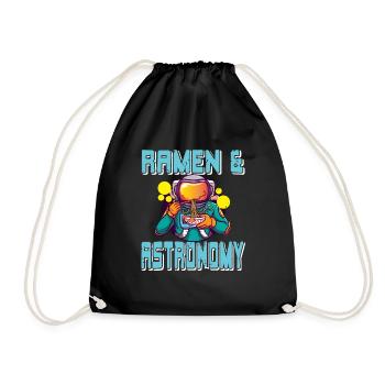 Ramen & Astronomy Retro Ramen Lover Designs - Drawstring Bag - black - Front
