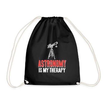 Astronomy Is My Therapy Awesome Retro Astronomer - Turnbeutel - Schwarz - Vorne