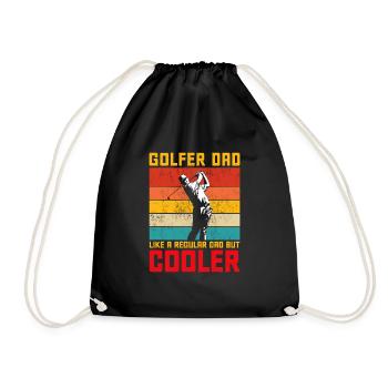 Golfer Dad - Turnbeutel - Schwarz - Vorne