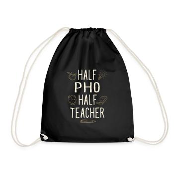 Moitié Pho Moitié Professeur Drôle Professeur Humour - Sac de sport léger - noir - Devant