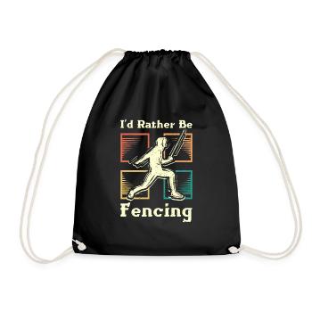 I'd rather be fencing - Drawstring Bag - black - Front