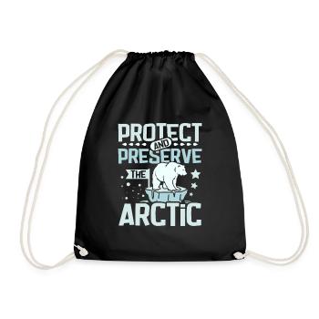 Protect and preserve the arctic - Drawstring Bag - black - Front