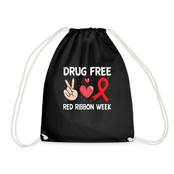 Peace Ribbon Week Awareness October Pills Wear Red - Turnbeutel - Schwarz - Vorne