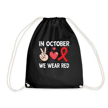 Peace Ribbon Week Awareness In October Wear Red - Turnbeutel - Schwarz - Vorne