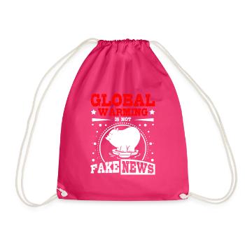 Global warming is not fake newas - Drawstring Bag - fuchsia - Front
