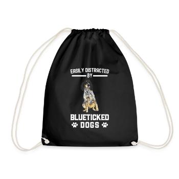 Bluetick Coonhound Gift Funny Saying - Drawstring Bag - black - Front