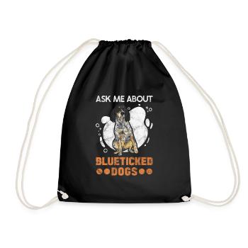 Bluetick Coonhound Gift Funny Saying - Drawstring Bag - black - Front