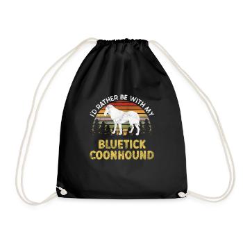 Bluetick Coonhound Gift Funny Saying - Drawstring Bag - black - Front