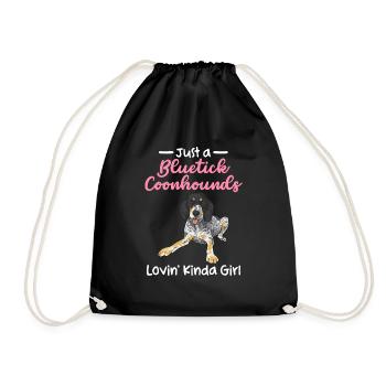 Bluetick Coonhound Gift Funny Saying - Drawstring Bag - black - Front