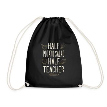 Moitié salade de pommes de terre moitié professeur drôle professeur - Sac de sport léger - noir - Devant