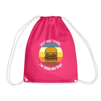 Hamburger mangeant une citation drôle de délicieux - Sac de sport léger - fuchsia - Devant