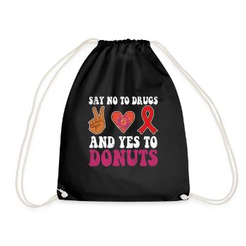 Peace Ribbon Week Awareness Yes Donuts Wear Red - Turnbeutel - Schwarz - Vorne