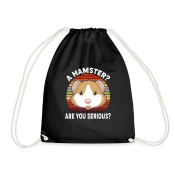 A Hamster Are You Serious? Funny Guinea Pig Lover - Turnbeutel - Schwarz - Vorne