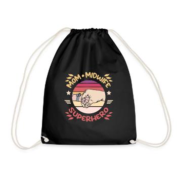 Maman sage-femme super-héroïne - Sac de sport léger - noir - Devant