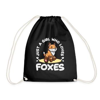 Füchse Fuchs Mädchen - Turnbeutel - Schwarz - Vorne