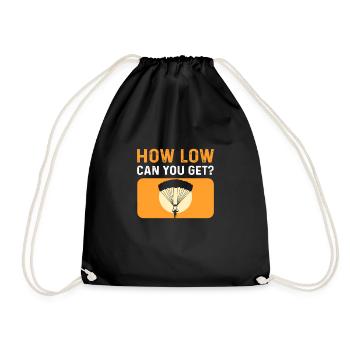 How deep can you go? For skydivers. - Drawstring Bag - black - Front